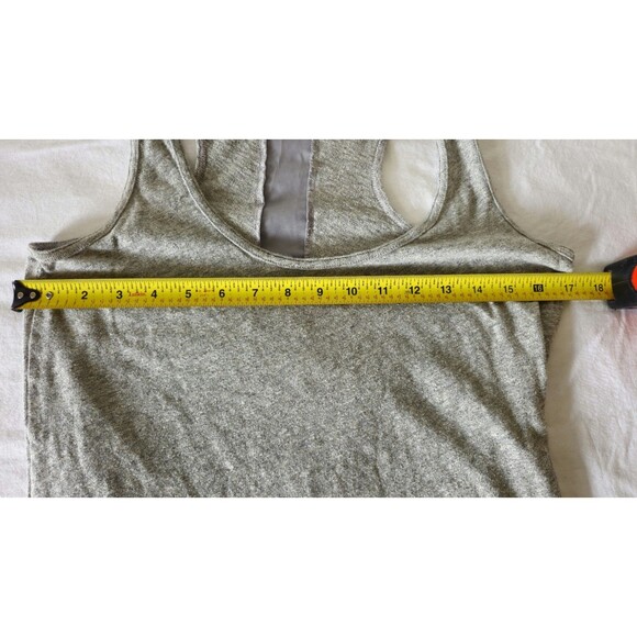 CAbi 100% Cotton Knit Tank Top Gray Chiffon Stripe Racerback Style 557 Size S - Picture 6 of 8